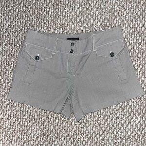 Gray and White Pinstripe Dress Shorts